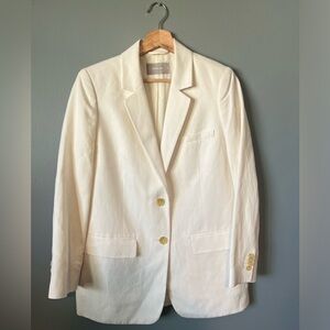 Everlane Oversized Linen Blend Blazer in White